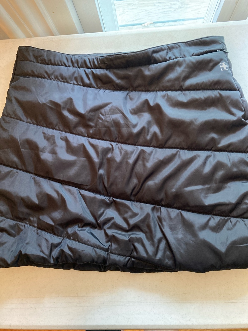 Swiss Tech Black Quilted Mini Skirt